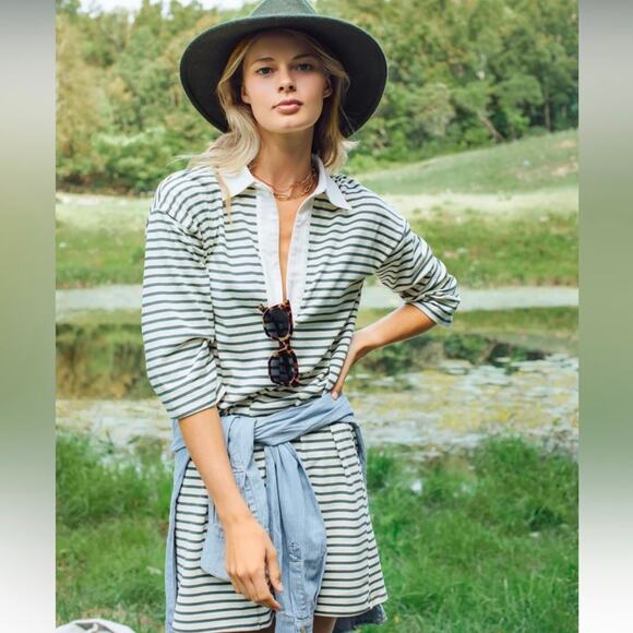 Tuckernuck Navy Stripe Ashton Knit Polo Mini Shift Dress size XS - Picture 15 of 16